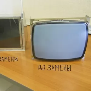 Замена мониторов ЭЛТ CRT на LCD TFT ЖКИ на ЧПУ станка ремонт.