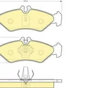 Колодки тормозные MERCEDES SPRINTER (2-4t) 95-06, VOLKSWAGEN LT 96-06 з