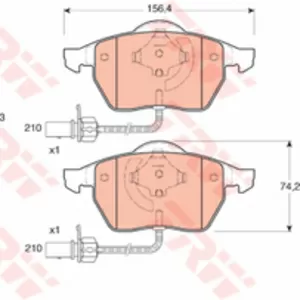 Колодки тормозные AUDI A4, A6, VOLKSWAGEN PASSAT 97- передние