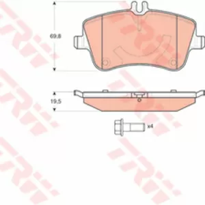Колодки тормозные MERCEDES W203, 209 00- передние