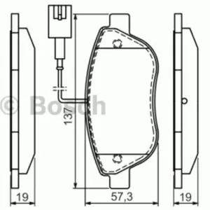 Колодки тормозные FIAT 500 08-, BRAVO 07-, DOBLO 06-, PANDA 07-, STILO 01-