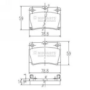 Колодки тормозные MITSUBISHI PAJERO SPORT, MONTERO SPORT 98-09 2.5D, 3.0