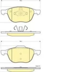 Колодки тормозные FORD FOCUS II 04-, III 10-, MAZDA 3 03-, VOLVO S40 04- 