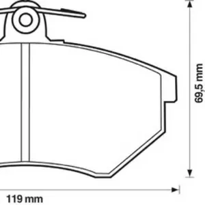 Колодки тормозные AUDI А80, VOLKSWAGEN 87-97 передние