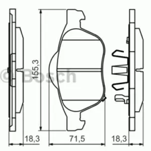Колодки тормозные TOYOTA 1.8 VVTI -03 передние с датч.