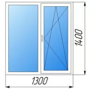 Срочно продам окно 1300х1400 с одной створкой 