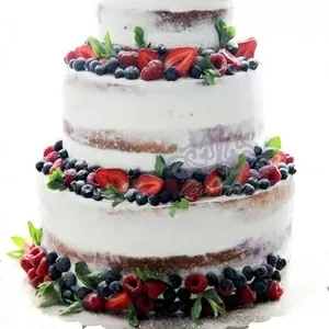 Свадебный торт Naked cake ( с клубникой)