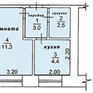 Продам 1-комнатную квартиру