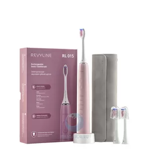 Розовая зубная щетка Revyline RL 015 Pink и чехол из экокожи