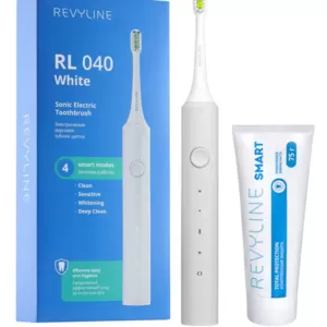 Белая зубная щетка Revyline RL 040 выгодно + паста