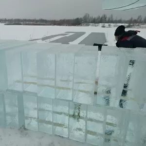 Лед, блоки льда для скульптур,  лед строительный